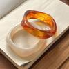 Bohemian Acrylic Bangle Smudging Retro  Hand Ring Temperament Irregular Wide Bracelet  Decoration