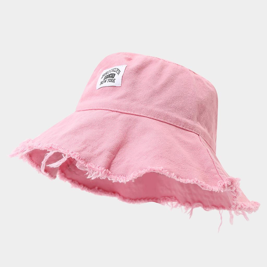 Cappello da pescatore in cotone retrò con ricamo di lettere per stile estivo da spiaggia da donna