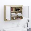 VidaXL Bathroom Mirror Cabinet Storage Unit Wall-Mounted Hanging Cabinet Toilet Home Interior 80x15x60cm 331537
