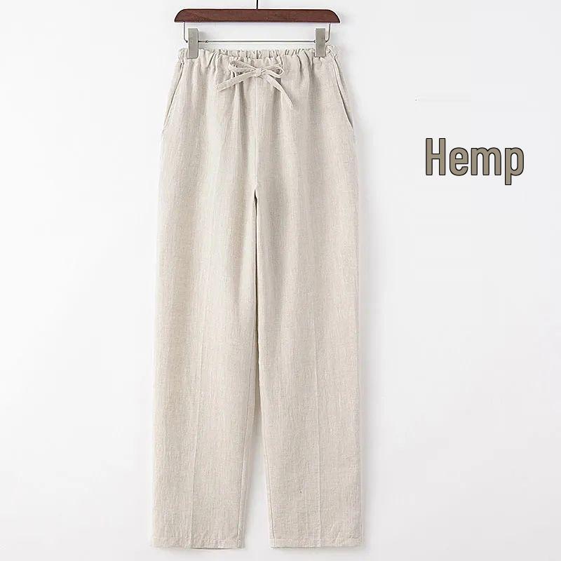 

Мужские летние повседневные льняные брюки - Тонкие, прямого кроя, в китайском ретро-стиле, длинные брюки из хлопка и льна Disinfected Shipping