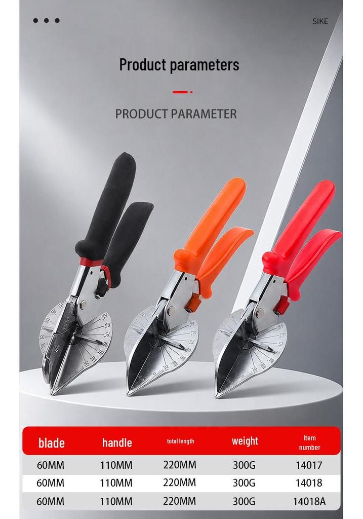 Electrician's 90° Angle Cut Shears for Cable Trunking, Woodworking, and PVC, with Adjustable Clip and Strip Sealing Edge Tool