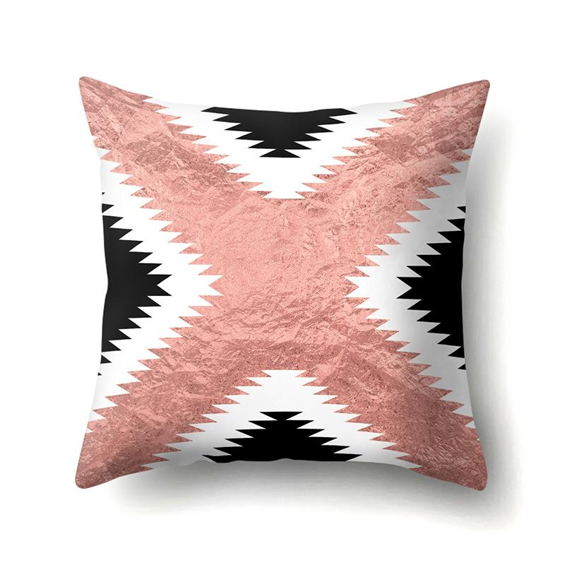 Polyester Pillow Case Automobile Decoration Home Printed Pillow Case Automobile Sofa Simple Waist Cushion Cover