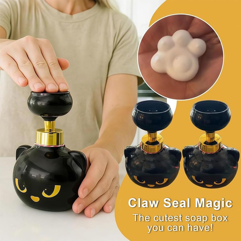 1Pcs Cat Paw Soap Dispenser - Cat Pawprint Soap Refillable Empty Cats Paw Print Foam Soaps Pump Bottle for Bathroom Kitchen