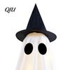 Seasonal Holiday Decor Halloween Ghost Decoration, Light-Up with Witch Hat/Bow, Party Supplies Spooky Standing for Porch Yard Outdoor Decoration