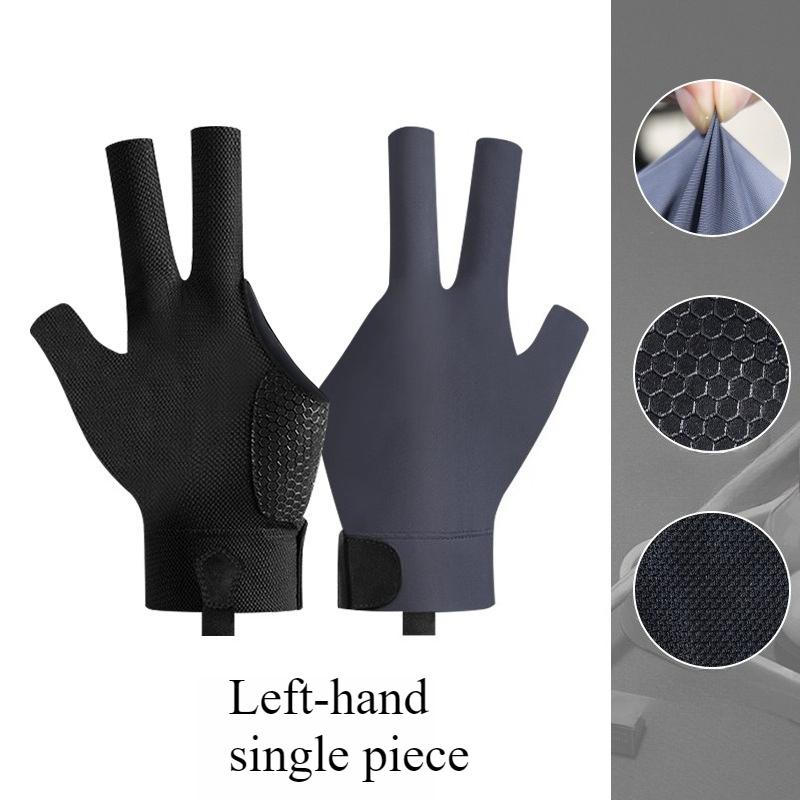 Silicone anti slip and wear-resistant professional billiards gloves, thin three finger gloves, high elasticity billiards gloves