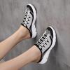 Women's Plus Size Slip-On Sneakers - Casual & Lightweight, Black and White Striped Knit Upper with EVA Sole Woman Shoes