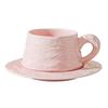 High end Stone patterned Ceramic Coffee Cups and Saucers for Office High Value Light Luxury Coffee Cups for Couples Breakfast Cup Souvenirs