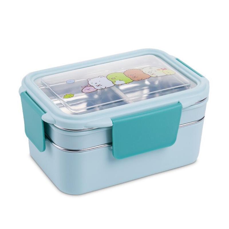 Double Lunch Box for Kids Cartoons Portable Reusable School Picnic Box Bento Box Breakfast Boxes 3380₽