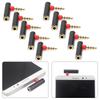 10Pcs 3.5mm Male To Female 90 Degree Elbow Adapter Plug Headset Jack Audio Connectorblack