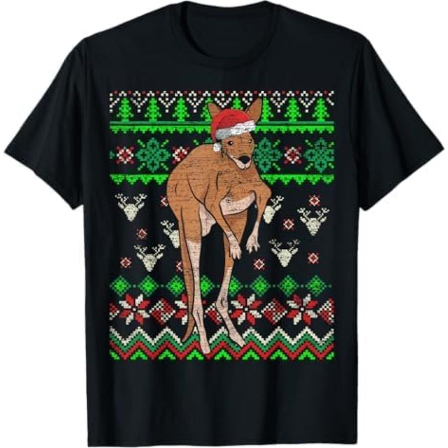 Ugly Christmas Kangaroo T-Shirt VCB1 Mens Womens Tank Top Sweatshirt Hoodie Black S
