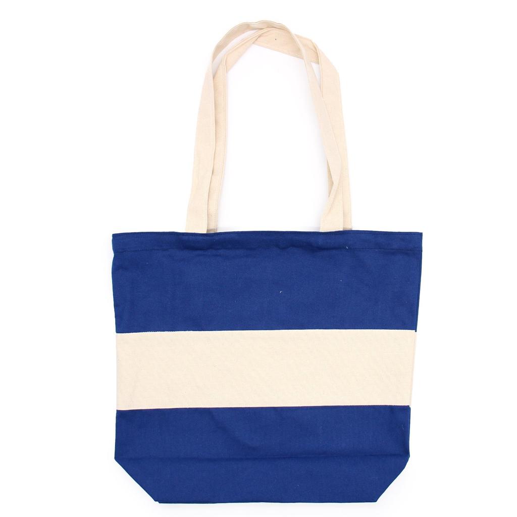 Cotton Bag Two Tone Blue Natural 10oz 38x42x12cm