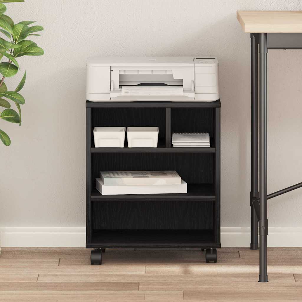 Printer Stand Black Oak Effect 41 X 32 X 48 Cm