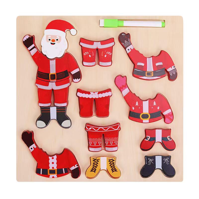 3D Animal Dress-Up Puzzle Blocks: Educational Wooden Toy for Boys & Girls