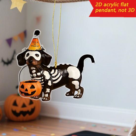 Decorazione Auto Halloween Ciondolo 2D Piatto per Specchietto Retrovisore Auto per Auto Zaino Albero di Natale Accessori Interni Auto