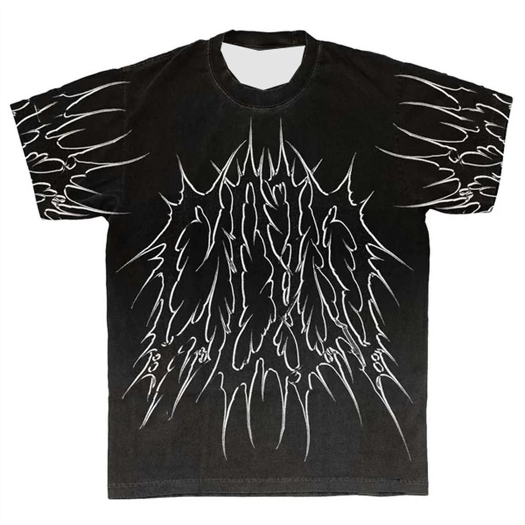 Móda Cool Trendy Gotický Styl Tričko Dámské Léto Podzim 3D Tištěné Ležérní Kulatý Výstřih Krátký Rukáv Nové Tričko Top 2025