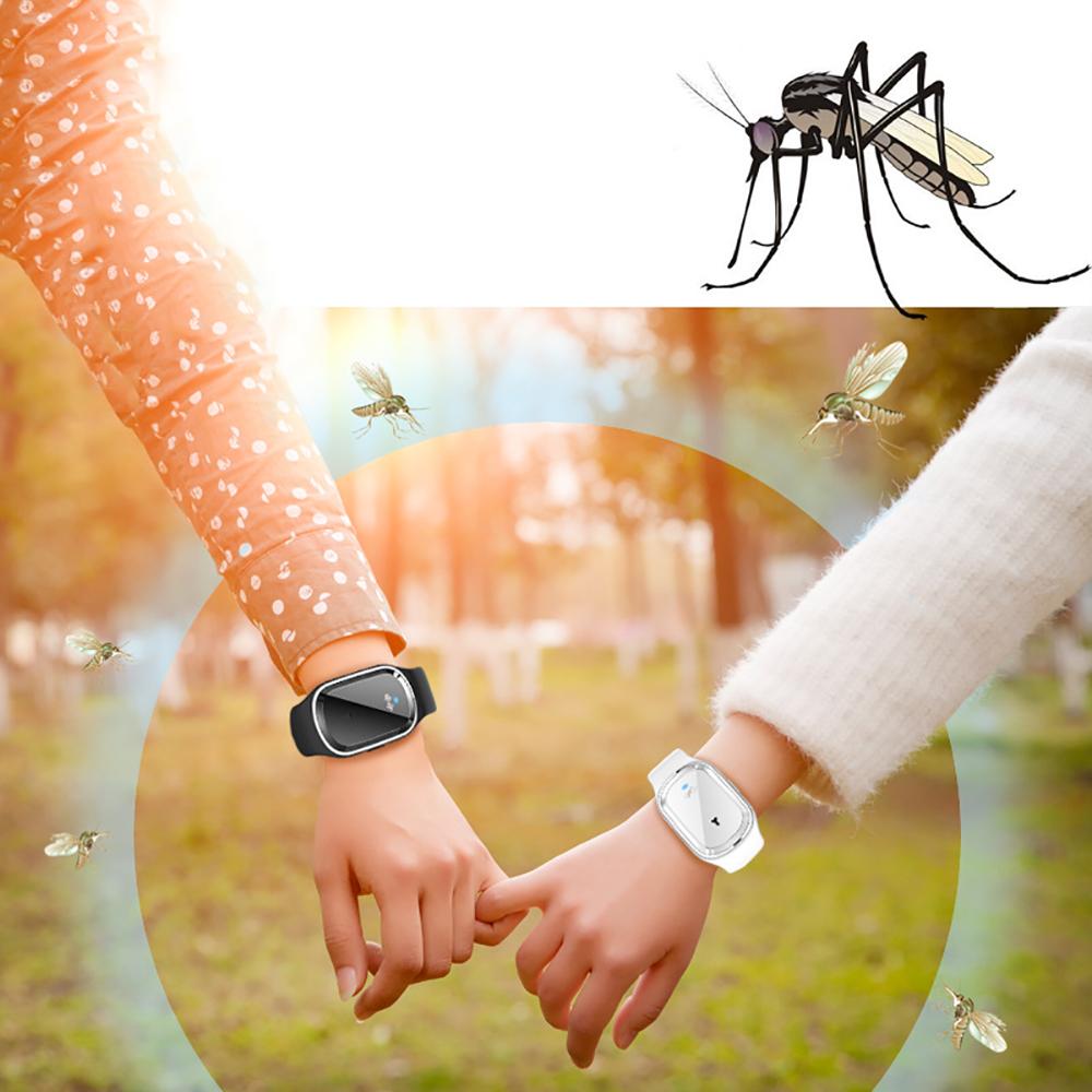 Ultrasonic Anti Mosquito Insect Pest Bugs Repellent Repeller Wrist Bracelet Band-Black