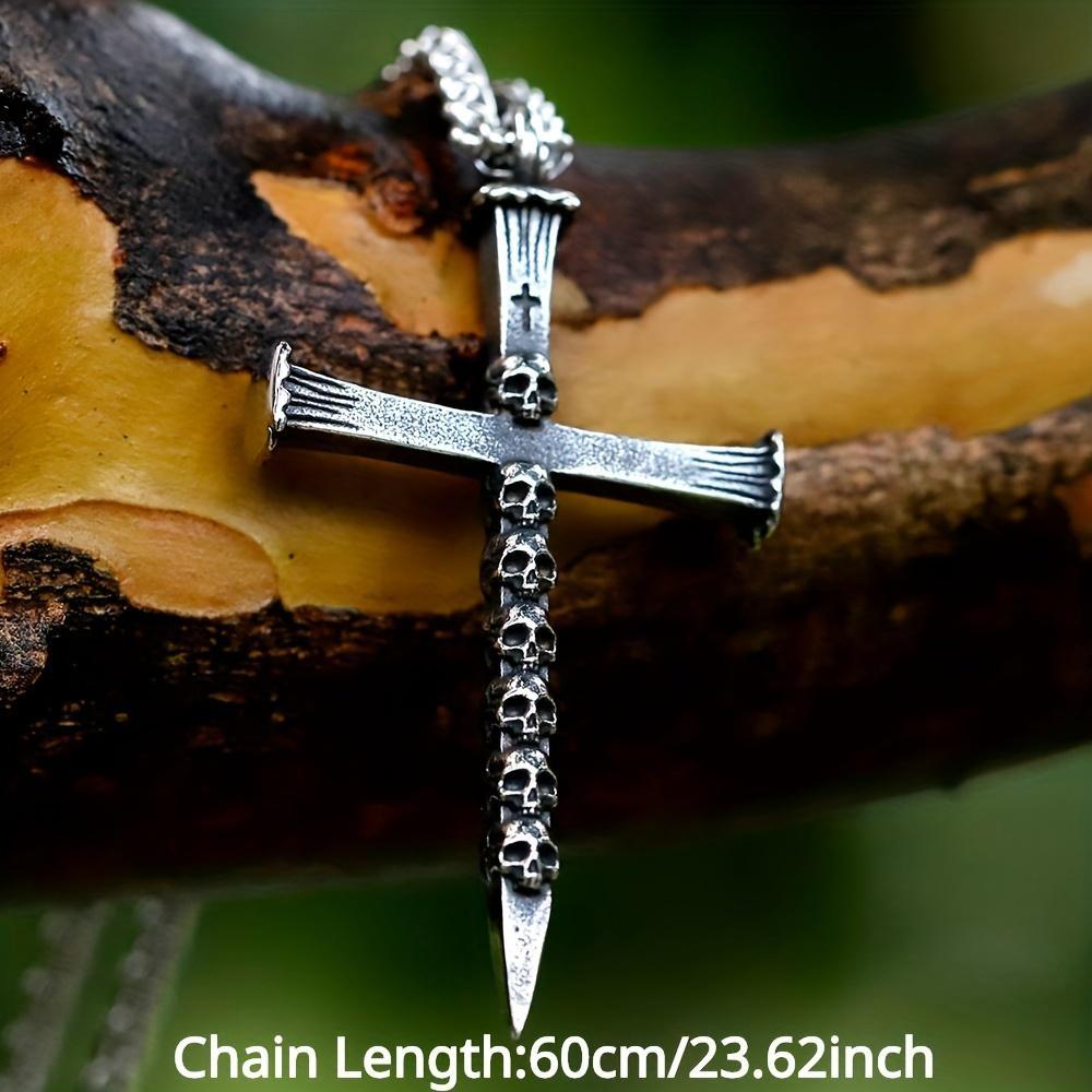 Nye kreative design Cross Skull Halskjede anheng for menn Gothic Punk smykker for gave