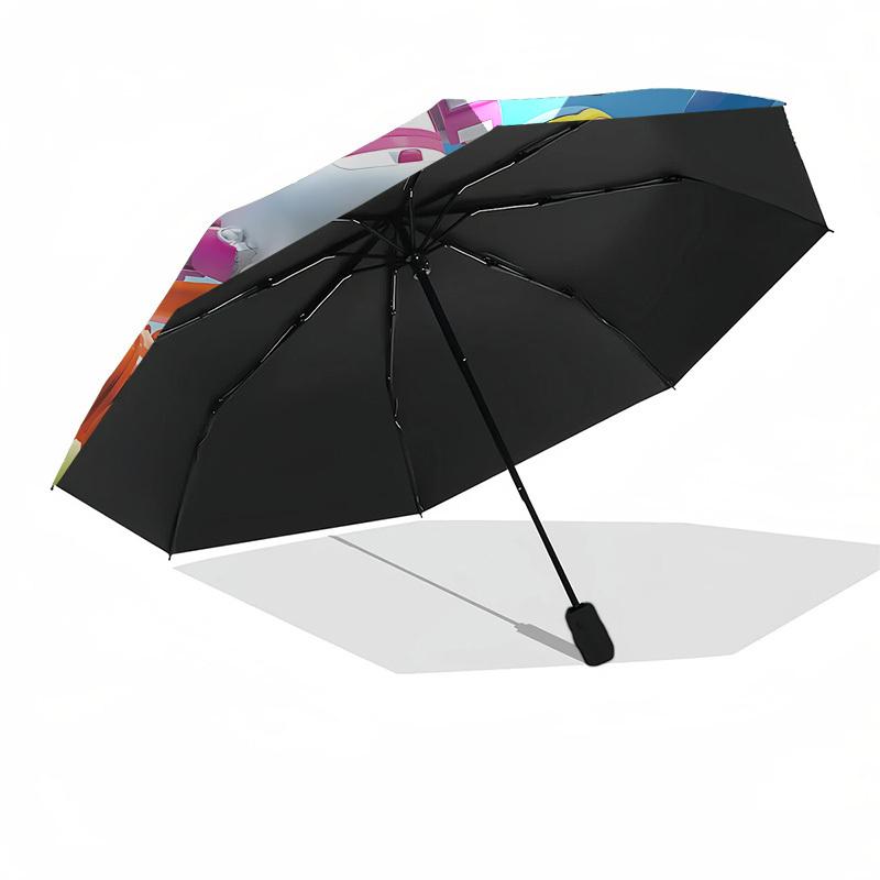 1pc Super Wings Characters Automatic Folding Umbrella, Portable Collapsible Design, Casual Outdoor Accessory L1127140