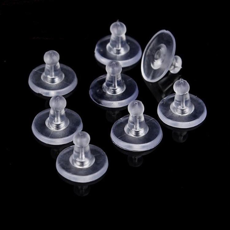 Bouchons d'oreille et clous d'oreille en silicone anti-chute, embouts transparents anti-allergiques