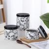 Flower and Bird Patterned Ceramic Storage Jar, Candy Jar, Coffee Bean Sealed Jar, Food Storage Container, Kitchen Storage Box