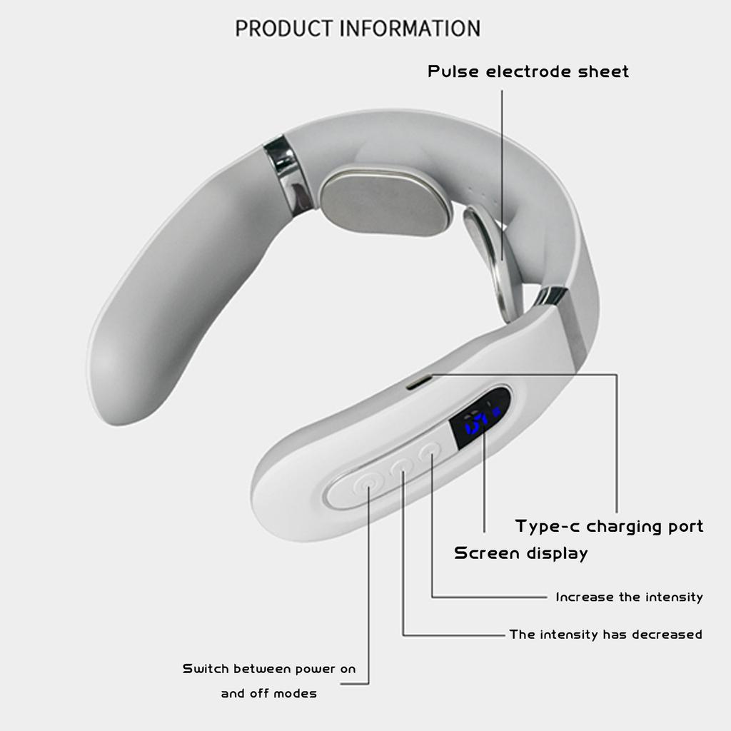 Neck Massage Device With Heating Function, Electric Neck Care Massager, Portable Neck Relaxation Tool For Home  & Gift Giving