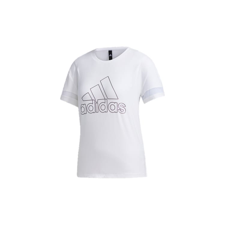 Adidas T Shirts Women's White Crew Neck Moderate Straight Fit GJ9022