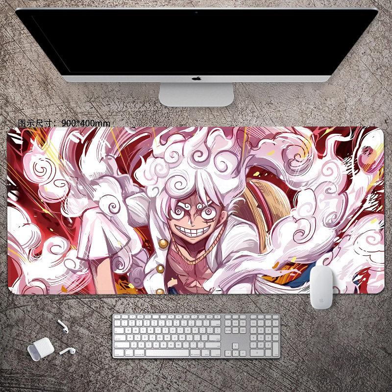 Animation Office Luffy Roronoa Zoro E-sports Gaming Table Mat ONE PIECE Leather Mouse Pad Boys Oversized Computer Keyboard Pad