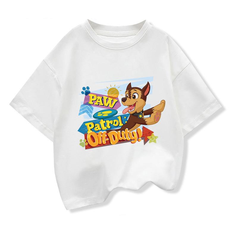 Paw Patrol 2025 New Kids Cartoon Short Sleeve T Shirt Boys Summer Clothes Tee Shirts Children Loose Thin Knit Clothes