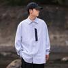 2024 Letter Long Sleeve Shirt Japanese Hong Kong Style Ins Loose Shirt Boys Summer Trendy Versatile Casual Coat