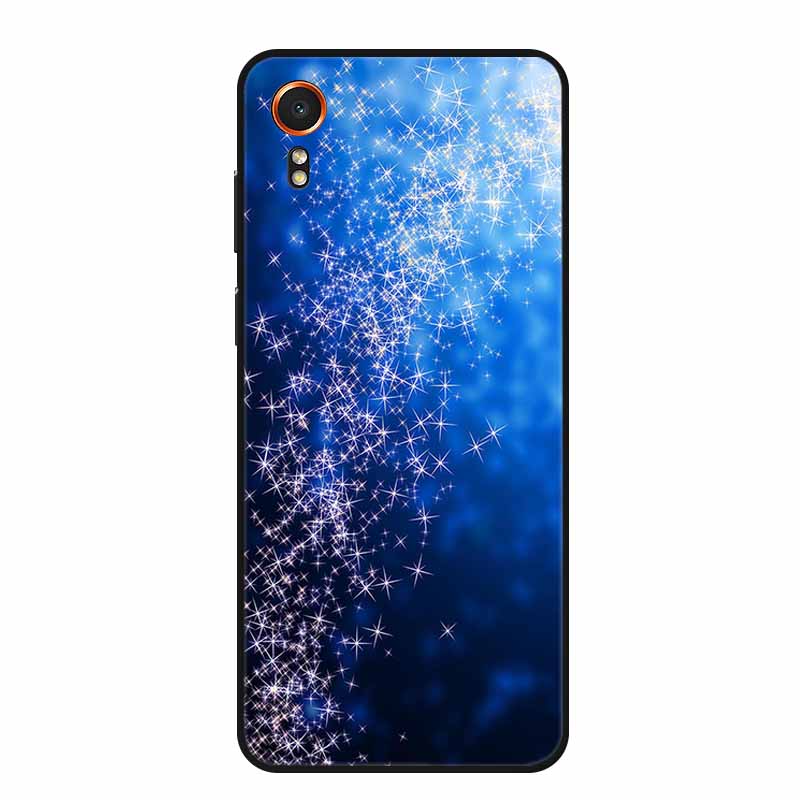 For Samsung Galaxy Xcover 7 Case Fashion Flowers Black Silicone Soft Back Cover For Samsung Galaxy Xcover7 Phone Case Coque Capa