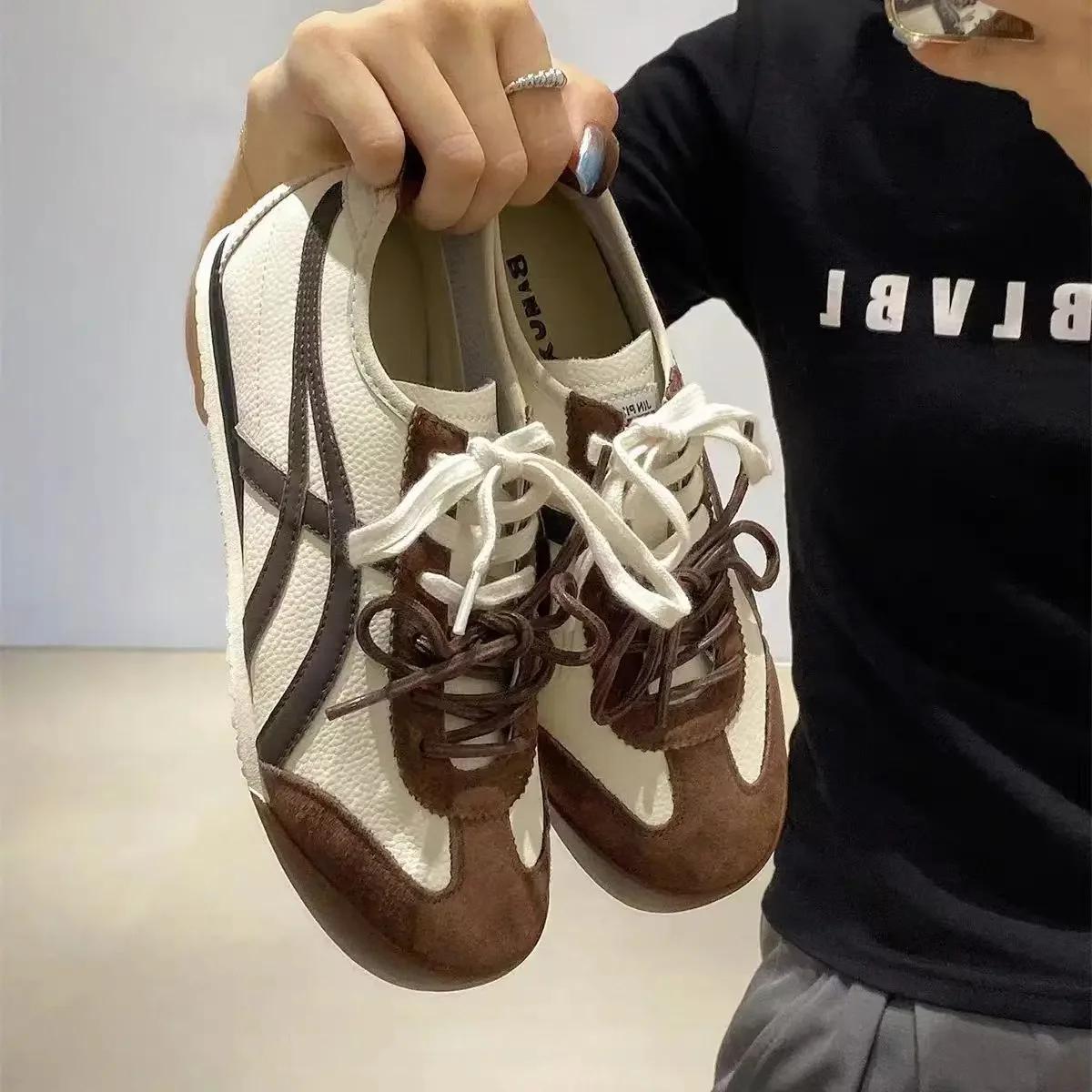 

Женские кроссовки 2025 Весна и Осень Модные толстые хлопковые кроссовки Root Roll Forrest Gump Повседневные кроссовки Moral Training Женская обувь 38