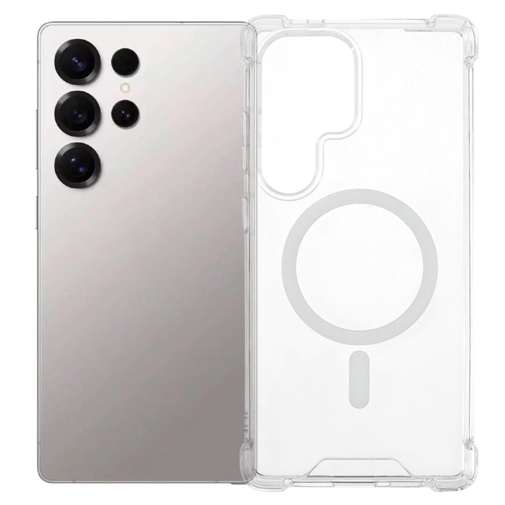 For Samsung Galaxy S25 Ultra Clear Phone Case Compatible with MagSafe 1.5mm Shockproof Back Cover