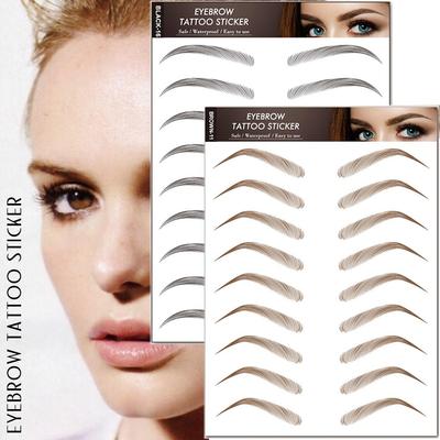 Water-based Hair-liked Authentic Eyebrow Tattoo Sticker Eyebrows Stickers Cosmetics Waterproof H1S1