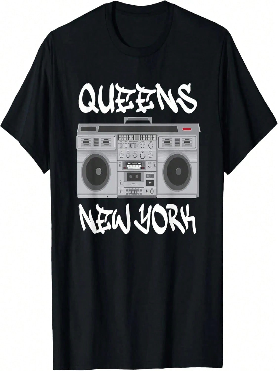 Queens New York Boom Box Graffiti Lettering T-Shirt S разноцветный