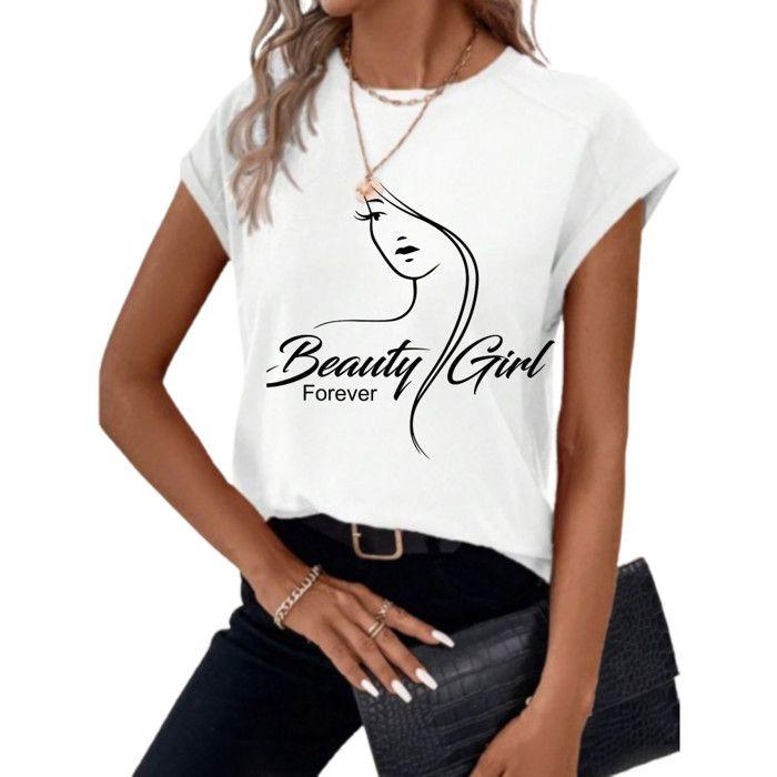Tee-shirt Femme blanc Logo Beauty Girl Forever - - Blanc