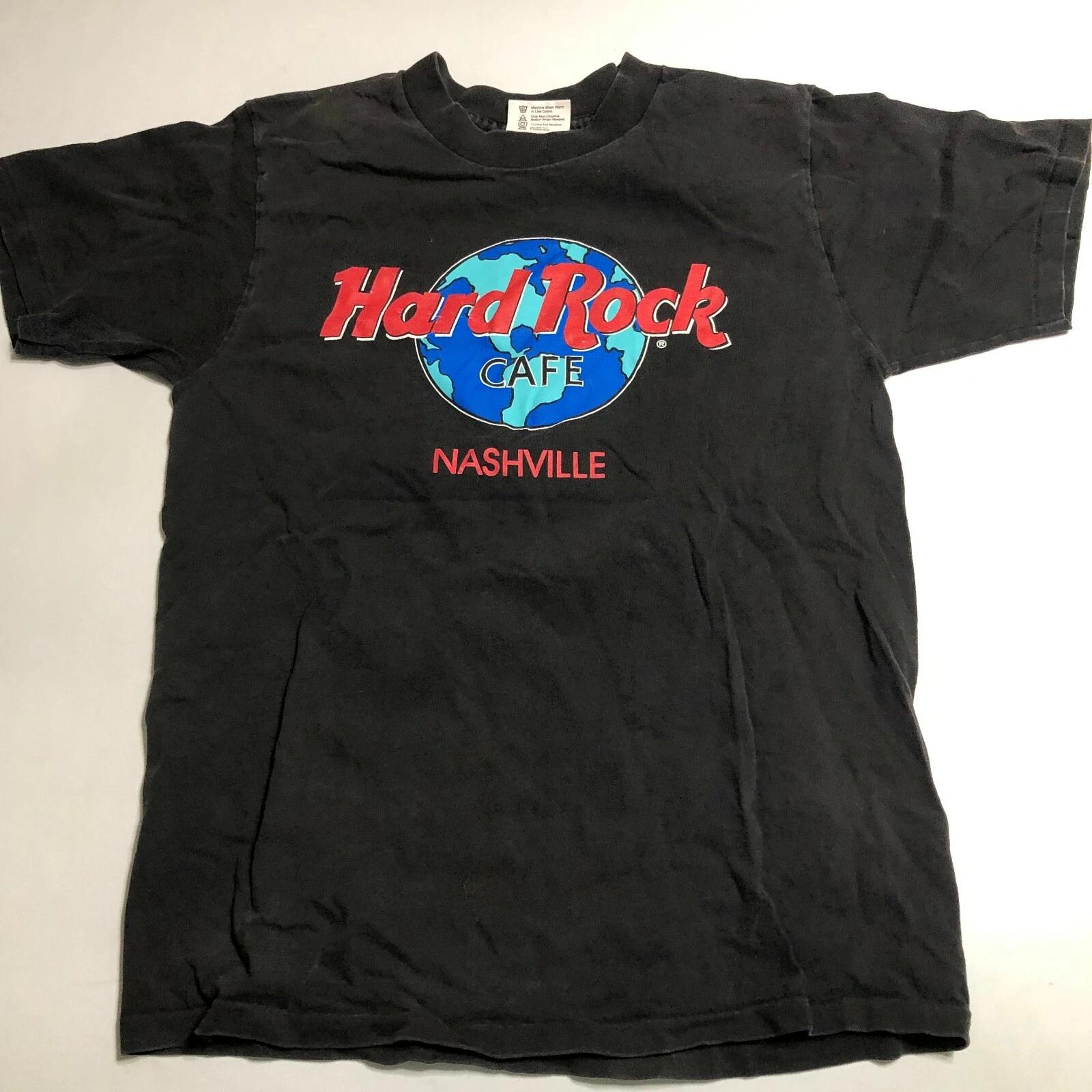 Vintage 90s Hard Rock Cafe Nashville Faded t-shirt size Small USA Single Stitch L