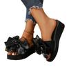 Fashion Wedge Heel With Bow Women's Slippers and Ladies Sandals Top Designs Shoe On Sale Casual 2025 Trend Slides High Quality Shoes