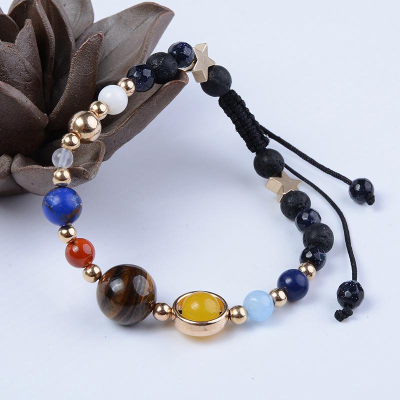 Nine Planets Blue Sandstone Adjustable Woven Bracelet
