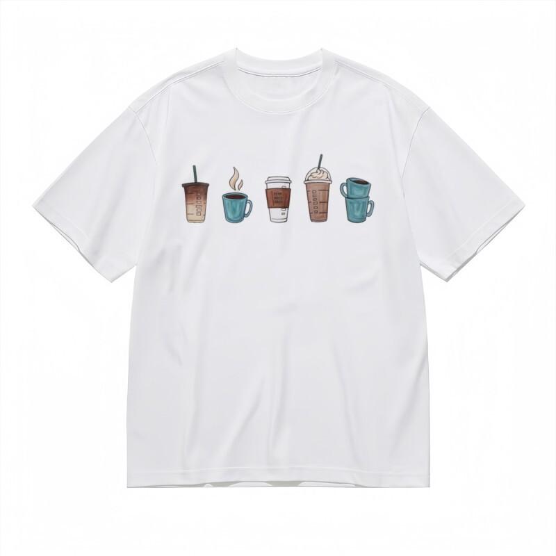 Women's Fashion Classic T-Shirt Artistic Drink Series Gradient Design Tee