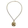 Great CELINE Necklace Clock motif logo pendant accessory gold metal Women Used