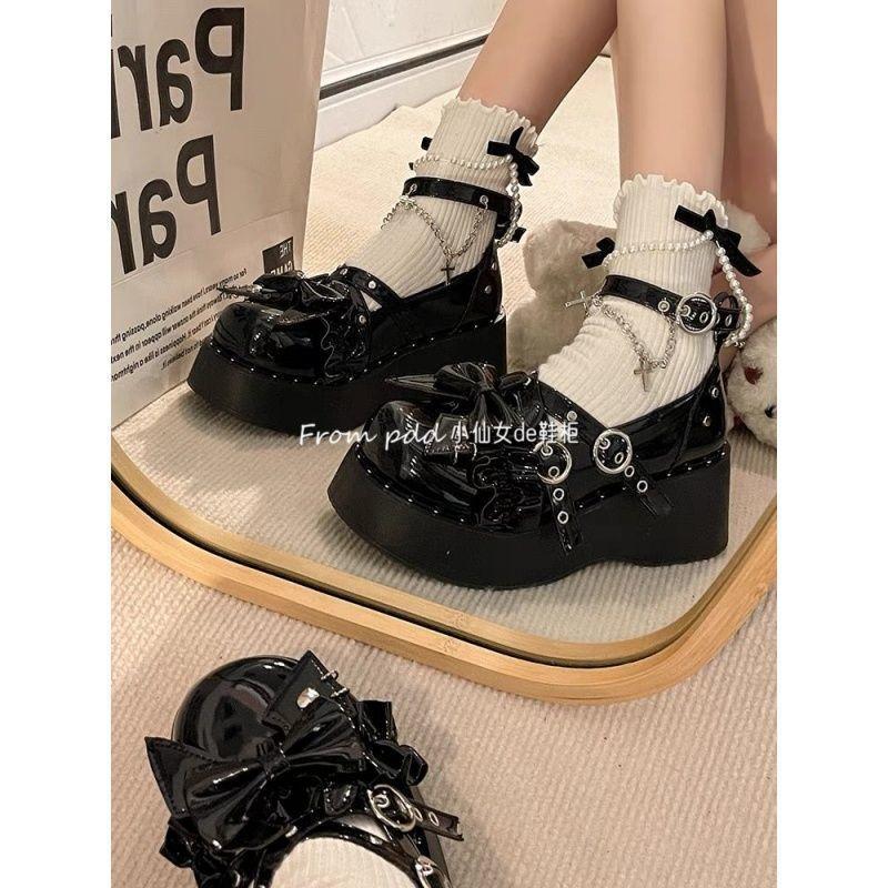 Lolita JK Retro British Mary Jane Small Leather Shoes Women's Japanese Platform Muffin Shoes Spring and Summer