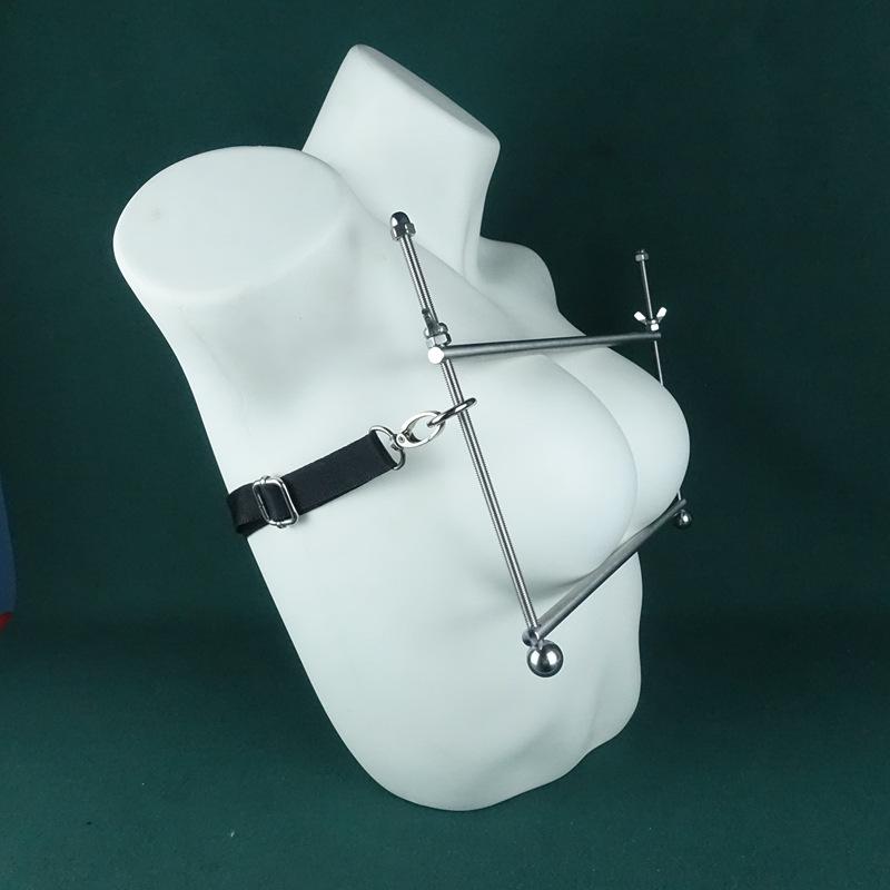 Metal Erotic Breast Pump & Squeeze Toy - Heavy-Duty, Large-Scale Female Torture Instrument