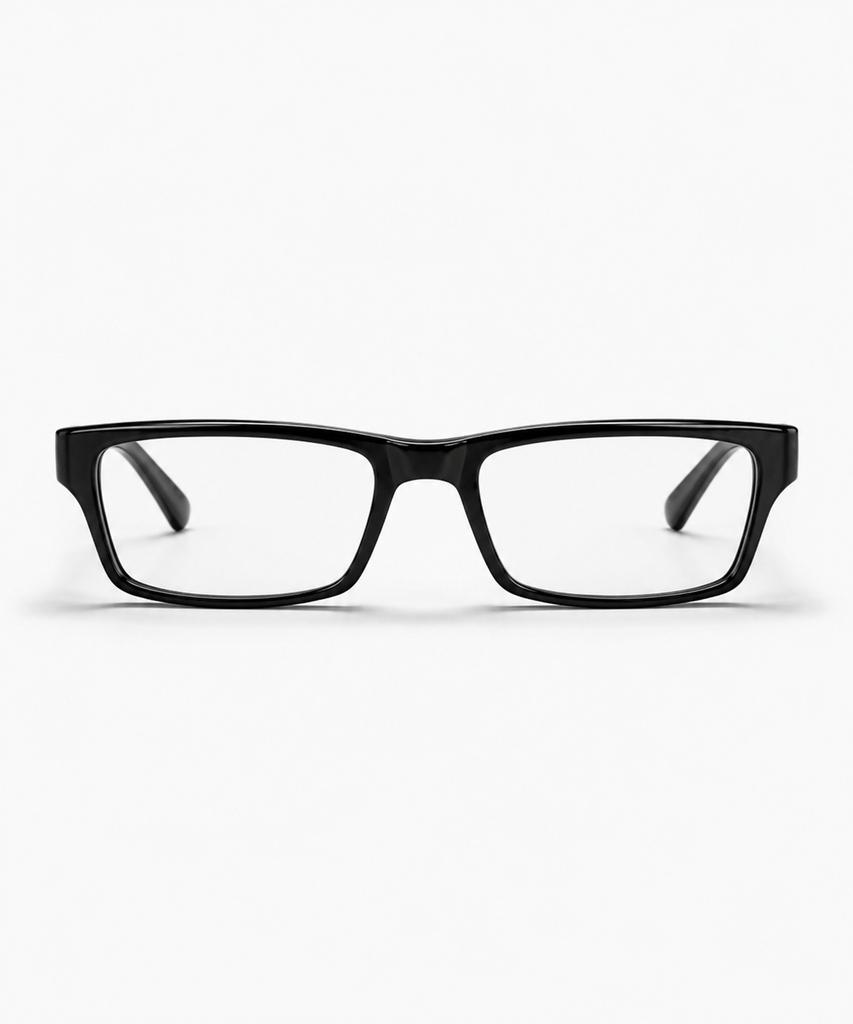 KOLEAT Black Geek Chic Square Horn-Rimmed Unisex Daily Fashion Eyeglasses [Bshr]