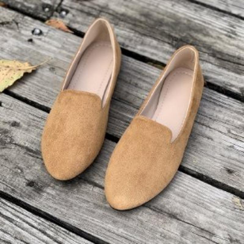 Chaussures plates pour femmes, peu profondes, tendance, grande taille, solides, pour tous les jours, de haute qualité, à bout rond, plates et à talons bas