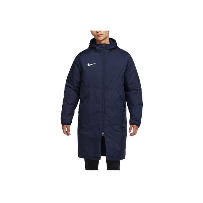 Nike Solid Color Mid-Length Warm Hooded Cotton Jacket Men Outerwear Dark-Blue CW6767-451