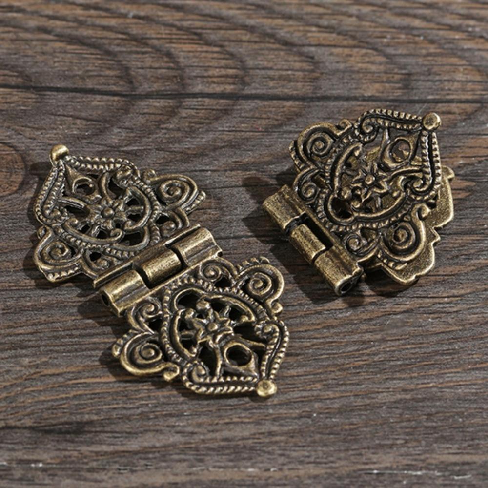 Wooden Box Vintage Mini Lace Chinese Style Antique Furniture Hardware Butt Hinges Hollow Flower