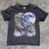 Fantasy Dragon Moon T-Shirt, Starry Sky Mythical Creature Top