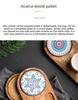 Japanese Wooden Tray with Ceramic Coaster for Cups Plates Retro Bread Dessert Breakfast Display