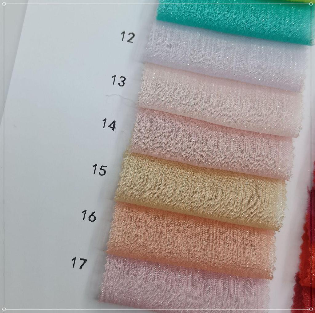 Silver Silk Crepe Skirt Fabric with Glittering Yarn - Lolita Chiffon Hanfu for Spring/Summer Women's Fashion