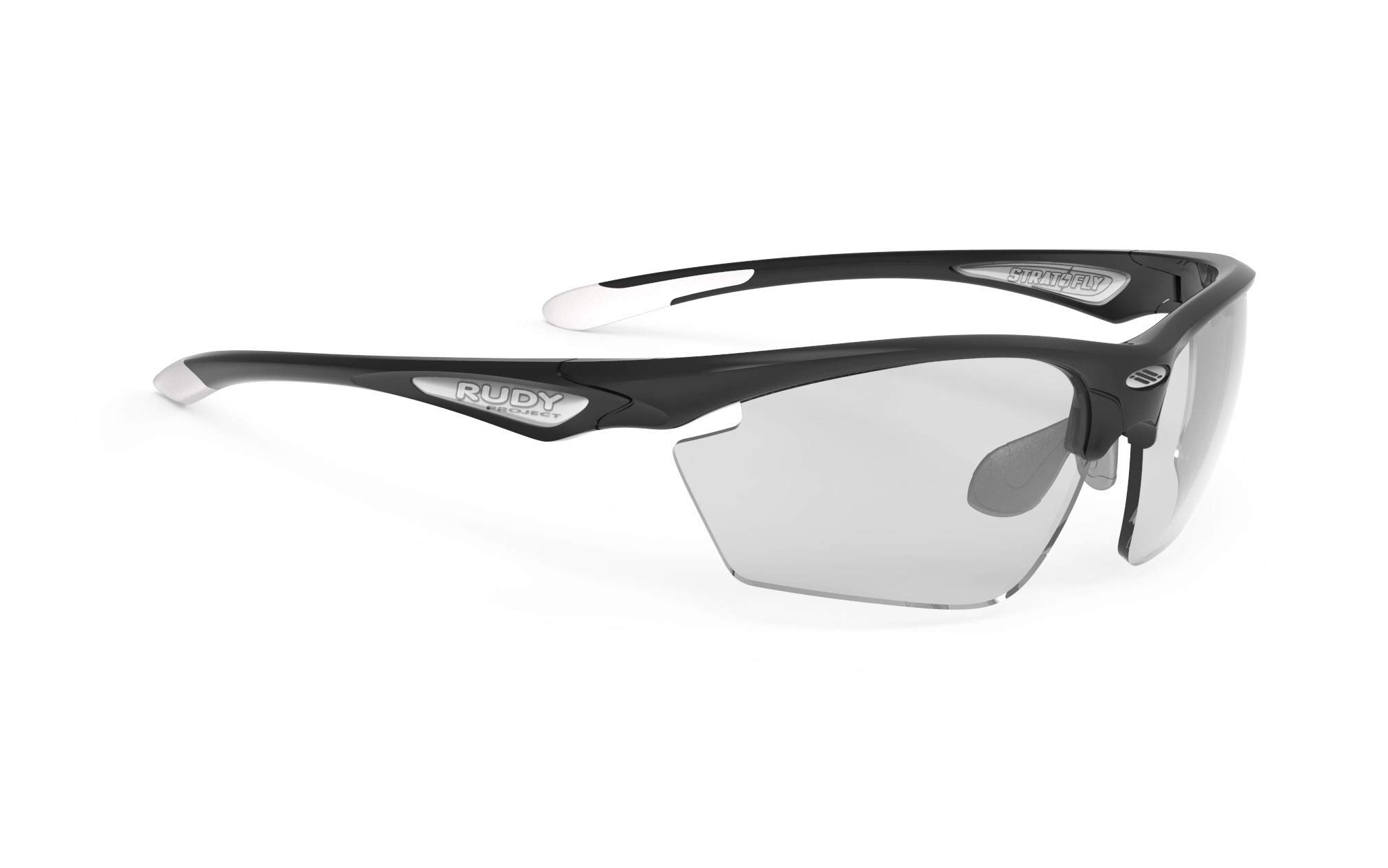 

RUDYPROJECT STRATOFLY Sports Black Gloss Frame with ImpactX 2 Photochromic Black Lens 68mm Sunglasses, Lenses, White, SP237342-0001, Width